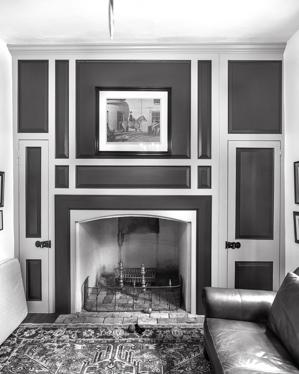 Chimneypiece and closet in chamber behind dining room as reconst